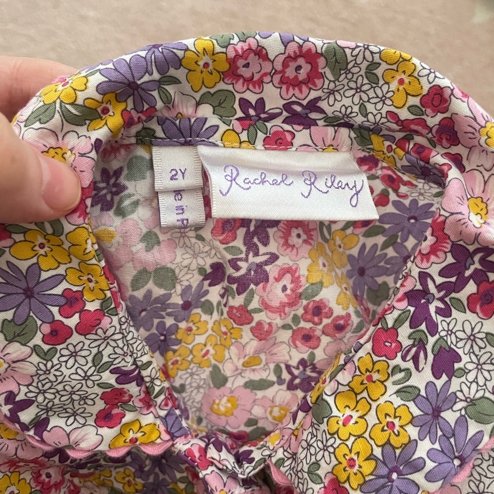 Rachel Riley Floral Kids Dress - Pink, Purple, Yellow